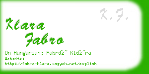 klara fabro business card